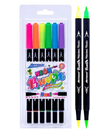 PLUMON ARTESCO BRUSH MARKER ESTX6 NEON