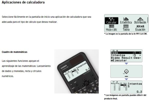 CALCULADORA CASIO CIENTIFICA FX-991LA CW (553FUN.) - Imagen 3
