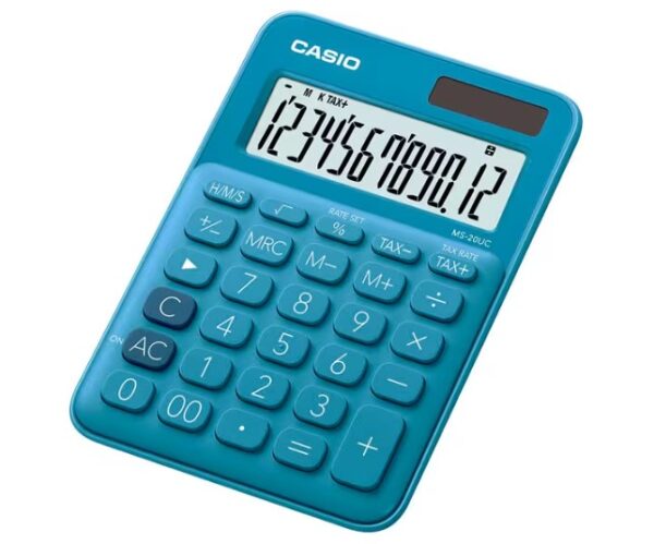 CALCULADORA CASIO MS-20UC BU 12DIG TURQUESA