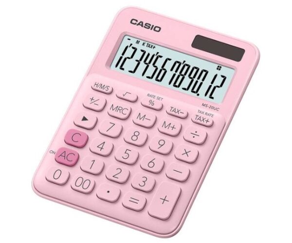 CALCULADORA CASIO MS-20UC PK 12DIG ROSADO