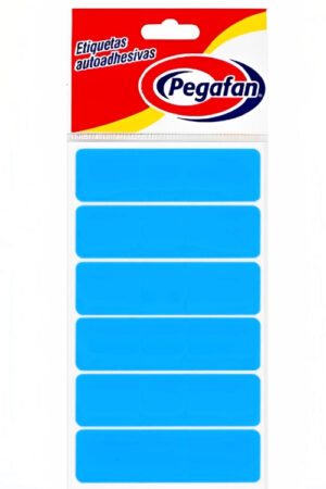 ETIQUETAS PEGAFAN 23.5X76MM CELESTE X100