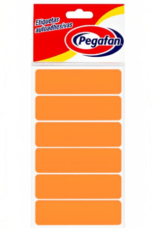 ETIQUETAS PEGAFAN 23.5X76MM NARANJA X100