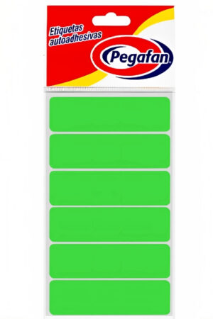 ETIQUETAS PEGAFAN 23.5X76MM VERDE X100