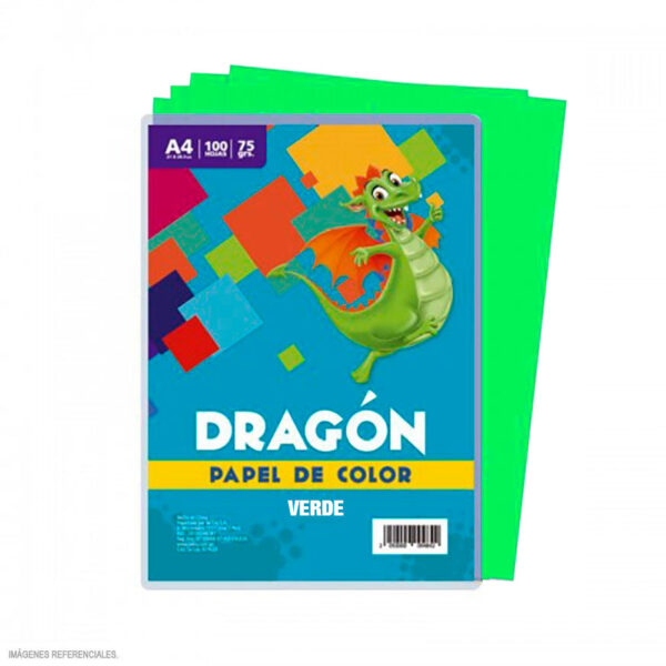 PAPEL AFICHE A-4 VERDE NEON (CYBER HP GREEN)