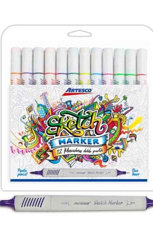 PLUMON ARTESCO SKETCH MARKER DOBLE PUNTA ESTX12