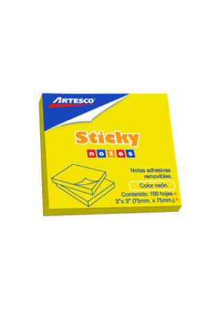 POST IT ARTESCO 654 AMARILLO NEON 3X3 (100HJS)