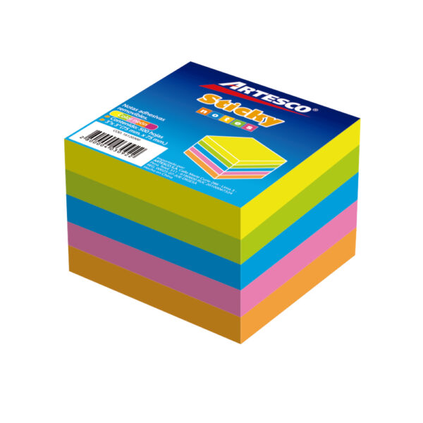 POST IT ARTESCO 654 CUBO NEON 20300 3X3 5COL. (500HJS)
