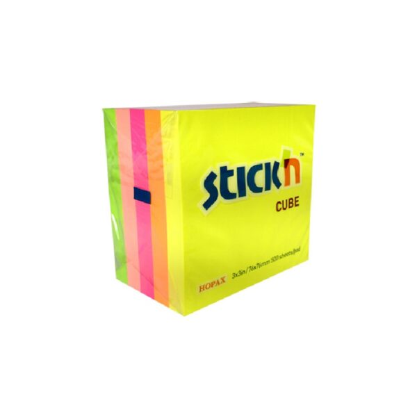 POST IT STICKN 21012-E CUBO NEON 3X3 5COL. (500HJS)