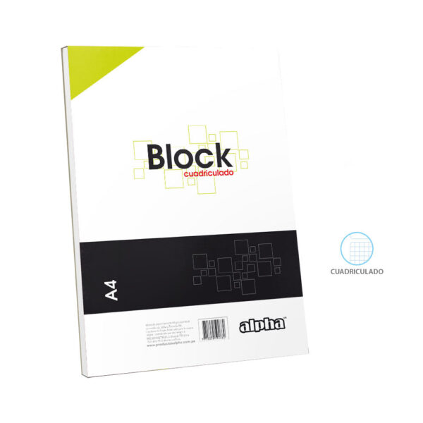 BLOCK ENCOLADO ALPHA A-4 PERFORADO CUADRICULADO X50HJS