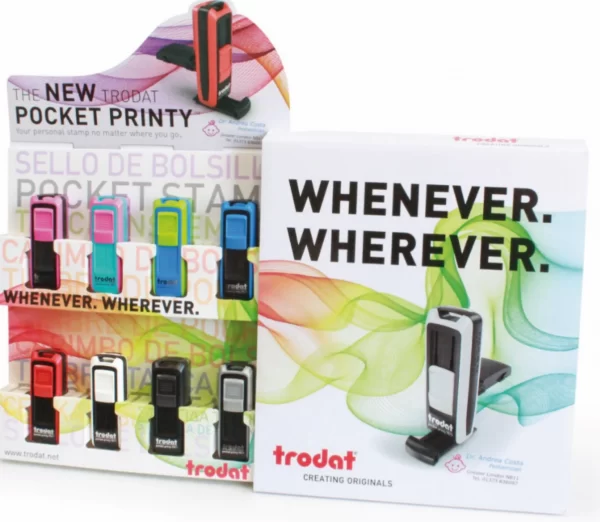 EXHIBIDOR TRODAT 9511 POCKET PRINTY (8 COLORES)