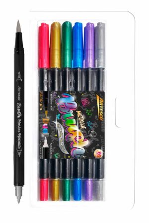 PLUMON ARTESCO BRUSH MARKER ESTX6 METALLIC