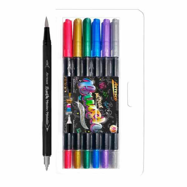 PLUMON ARTESCO BRUSH MARKER ESTX6 METALLIC