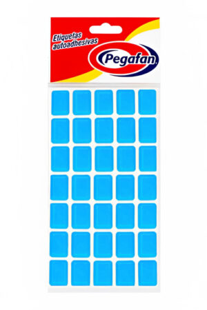 ETIQUETAS PEGAFAN 19X13MM CELESTE X500