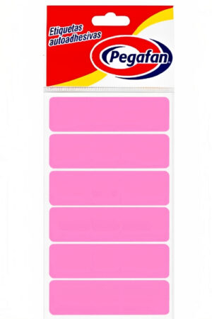 ETIQUETAS PEGAFAN 23.5X76MM ROSADO X100
