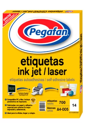 ETIQUETAS PEGAFAN A-4 005X700 38.1X99MM (50 HOJAS)