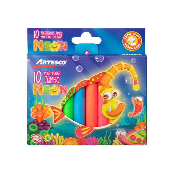 PLASTILINA ARTESCO JUMBO NEON ESTX10
