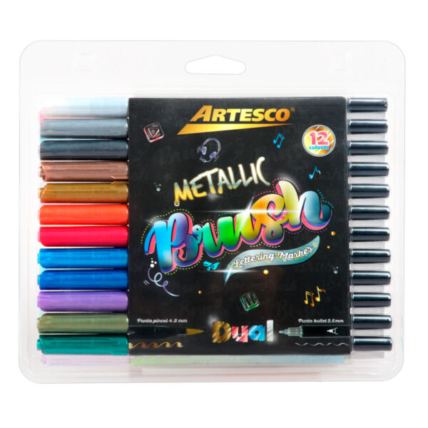 PLUMON ARTESCO BRUSH MARKER ESTX12 METALLIC
