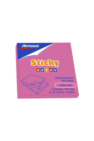POST IT ARTESCO 654 ROSADO NEON 3X3 (100HJS)