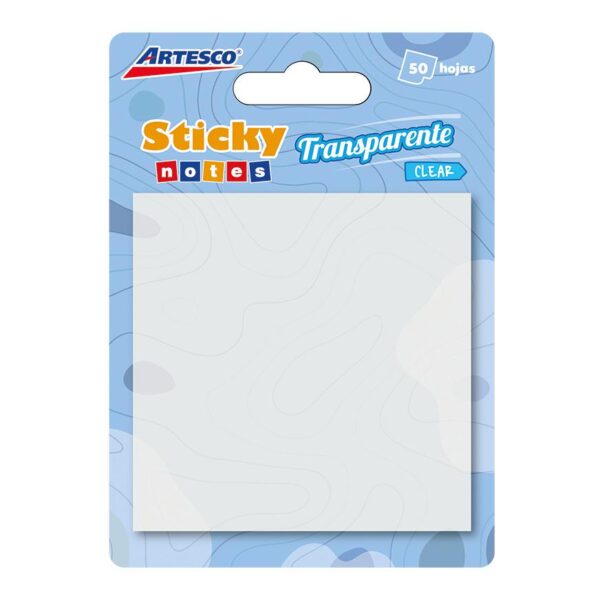 POST IT ARTESCO 654 TRANSPARENTE CLEAR 3X3 (50HJS)