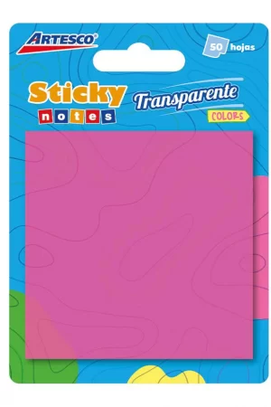 POST IT ARTESCO 654 TRANSPARENTE FUCSIA 3X3 (50HJS)