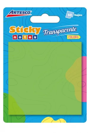 POST IT ARTESCO 654 TRANSPARENTE VERDE 3X3 (50HJS)