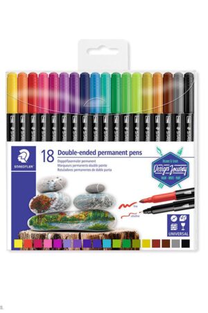PLUMON STAEDTLER DOBLE PUNTA PERMANENTE ESTX18 COLORES