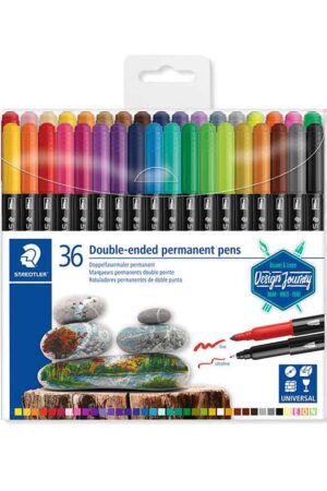 PLUMON STAEDTLER DOBLE PUNTA PERMANENTE ESTX36 COLORES