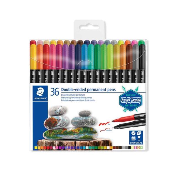 PLUMON STAEDTLER DOBLE PUNTA PERMANENTE ESTX36 COLORES