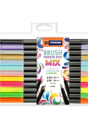 PLUMON VINIFAN BRUSH MARKER DUO ESTX12 COLORES MIX