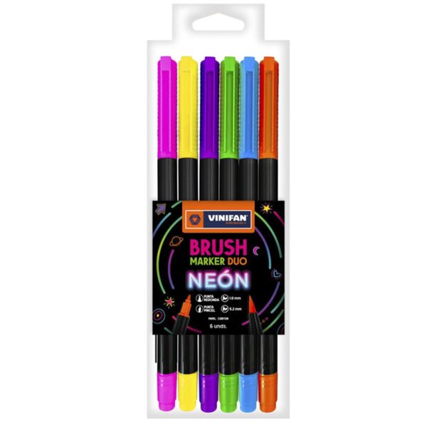 PLUMON VINIFAN BRUSH MARKER DUO ESTX6 NEON