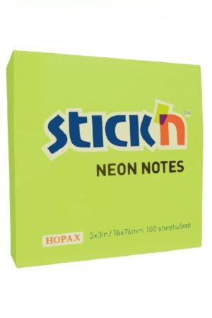 POST IT STICKN 21167 VERDE NEON 3X3 (100HJS)
