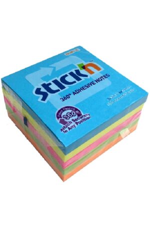 POST IT STICKN 21551-P 360° COLORES NEON 3X3 5COL. (500HJS)
