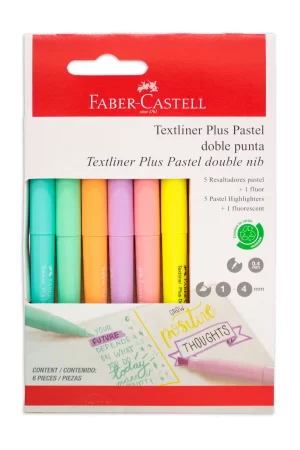 RESALTADOR FC TEXTLINER PLUS DOBLE PUNTA ESTX6 PASTEL