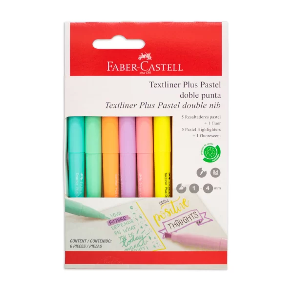 RESALTADOR FC TEXTLINER PLUS DOBLE PUNTA ESTX6 PASTEL