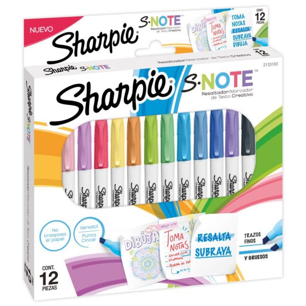 RESALTADOR SHARPIE NOTE PASTEL ESTX12