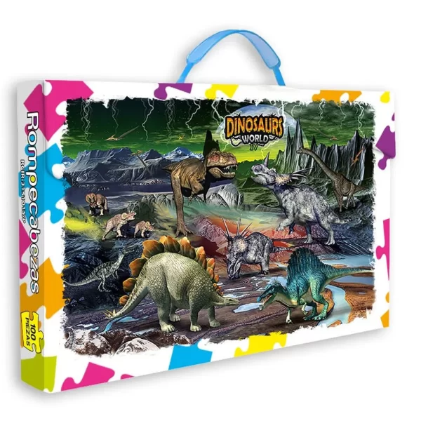 ROMPECABEZA DE CARTON DINOSAURS III X100PIEZAS
